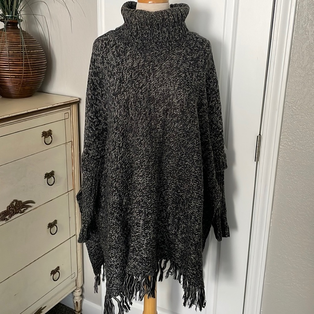 Cowl neck poncho